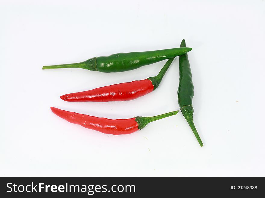 Close up green,red hot chili peppers