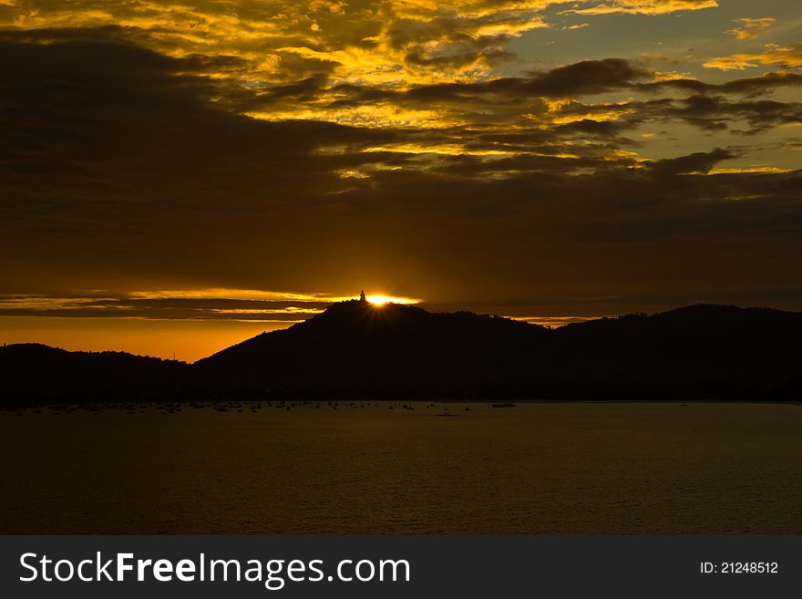 The beautiful sunset in phuket thailand. The beautiful sunset in phuket thailand