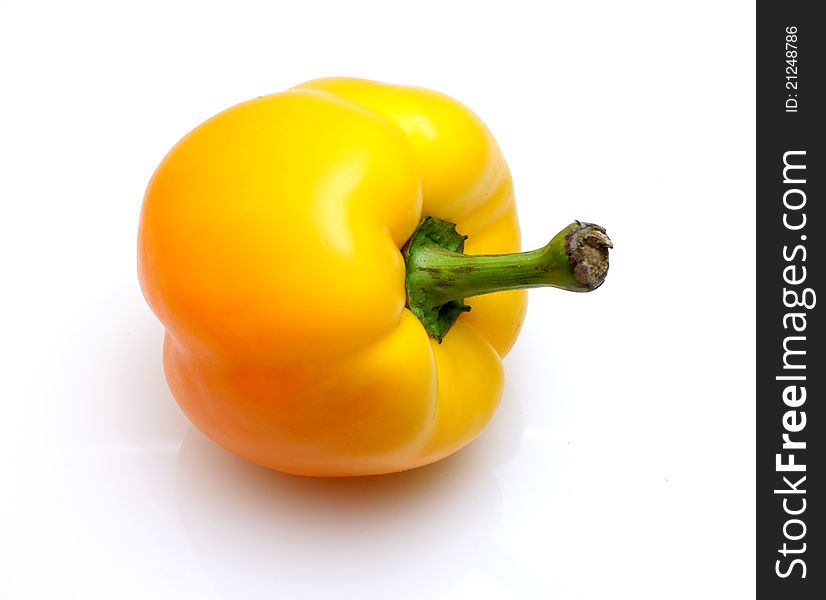 Sweet yellow peppers on a white background