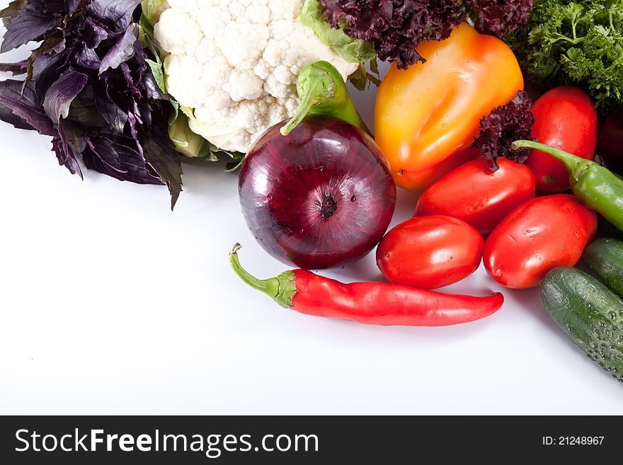 Tasty fresh vegetables for salad preparation. Tasty fresh vegetables for salad preparation