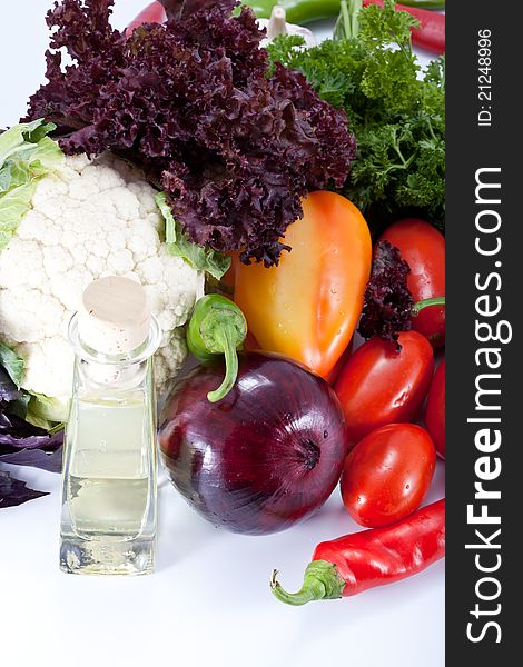 Tasty fresh vegetables for salad preparation. Tasty fresh vegetables for salad preparation