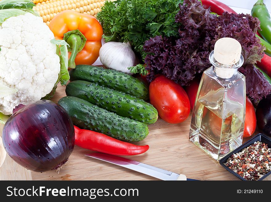 Fresh salad vegetables