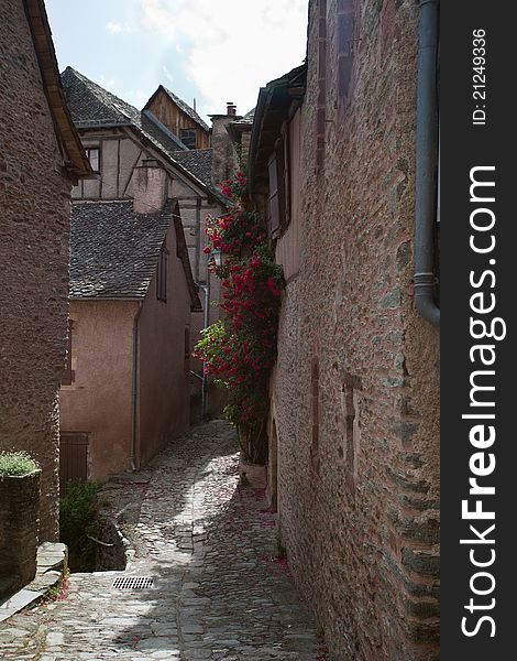 An alley way out of cobbles, France. An alley way out of cobbles, France