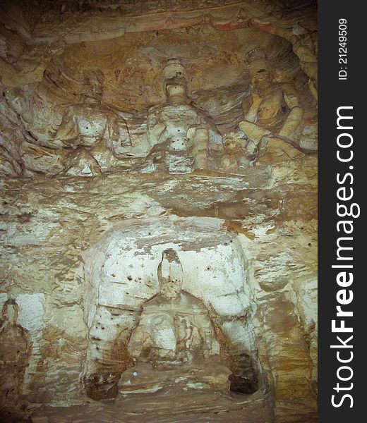 China, shanxi: Stone carving of Yungang grottoes