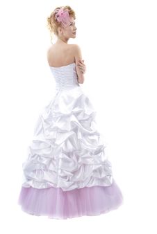 Beautiful Girl In Wedding Dress Stock Photo