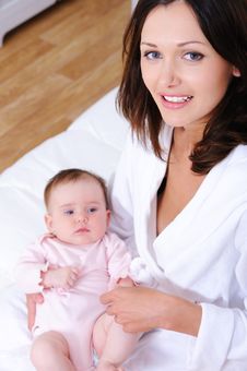 Happy Mother With Child Stock Photos