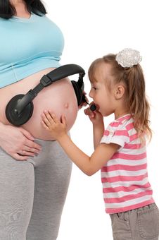 Pregnant Woman With Her Daughter Stock Photography