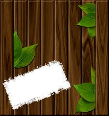Wooden Background With Green Leaves Royalty Free Stock Photos Wooden Background With Green Leaves Royalty Free Stock Photos