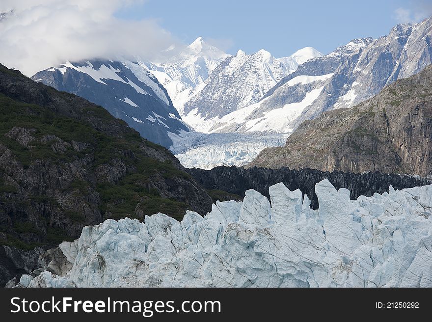 Margerie Glacier in Glacier Bay Alaska 2011 taken from a yacht on a clear day.