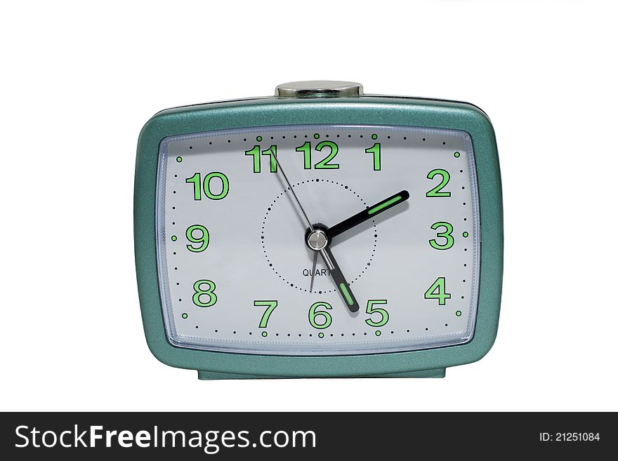 Photo ordinary quartz clock alarm. Photo ordinary quartz clock alarm