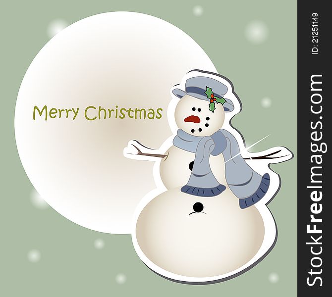 Christmas happy snowman vector illustration. Christmas happy snowman vector illustration