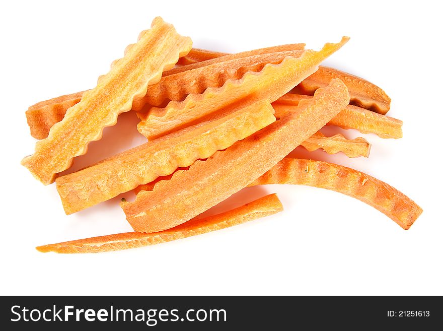 Portion of carrots, spiced carrot Long slices. Portion of carrots, spiced carrot Long slices
