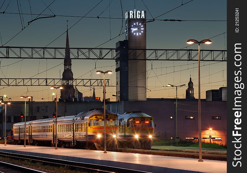 The Riga central railway station. Riga, Latvia.