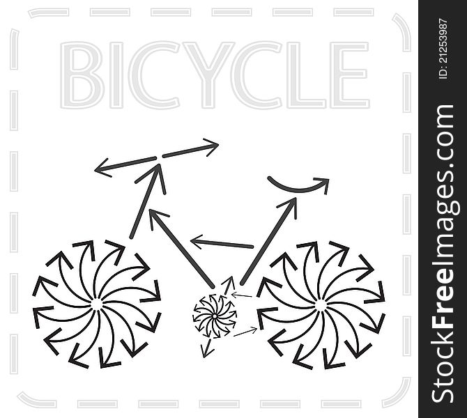 Bicycle from arrows. Abstract sport illustration. Bicycle from arrows. Abstract sport illustration.