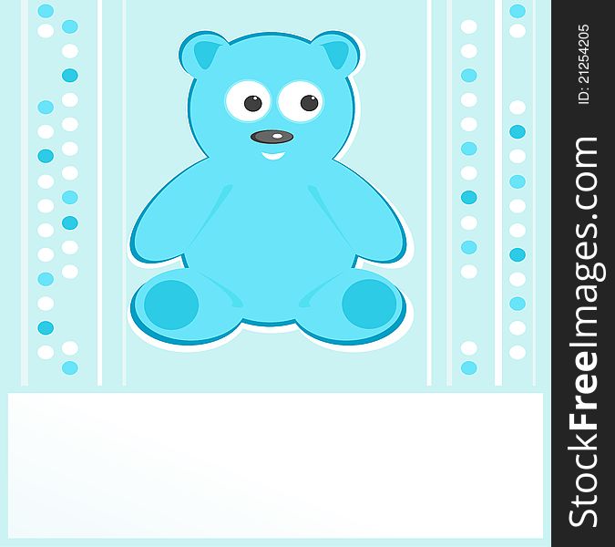 Teddy bear for baby boy - baby arrival announcement. Teddy bear for baby boy - baby arrival announcement