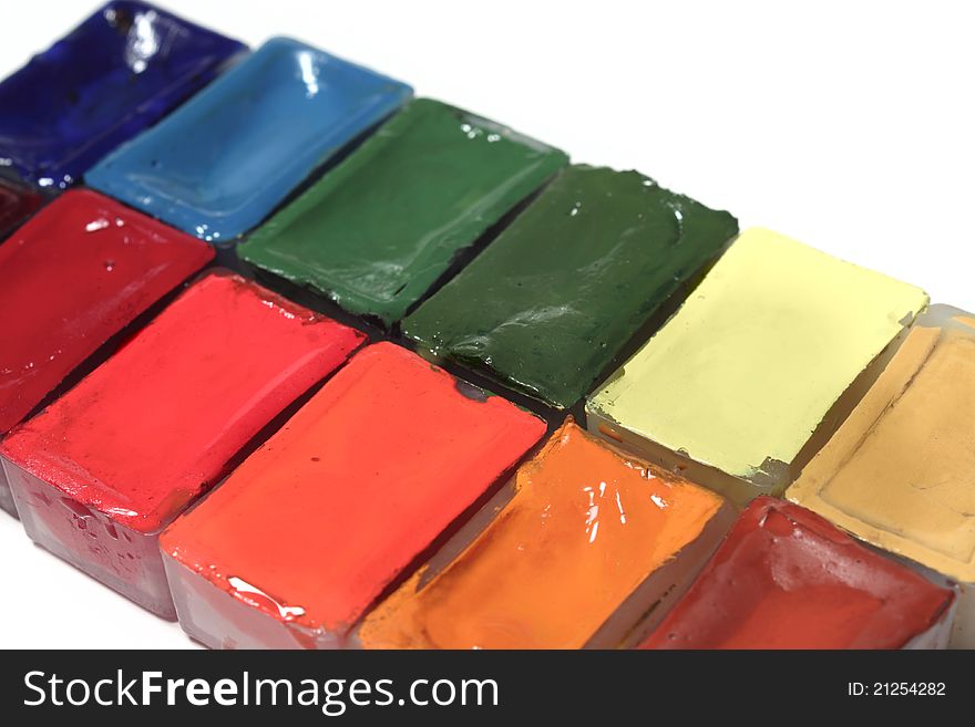 Colorful set of water-colour paints. Colorful set of water-colour paints