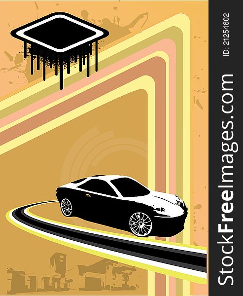 Sport car abstract design on grunge background