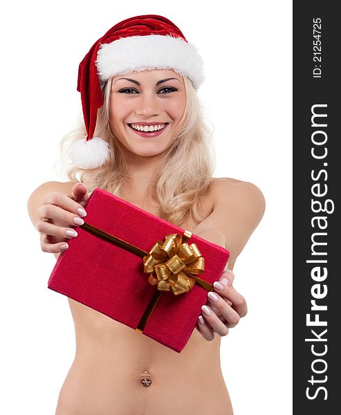 Christmas Woman With Gift