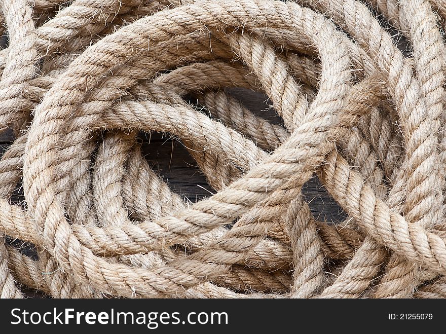 Large size boat rope use to tide boats roll together in an untidy way. Large size boat rope use to tide boats roll together in an untidy way