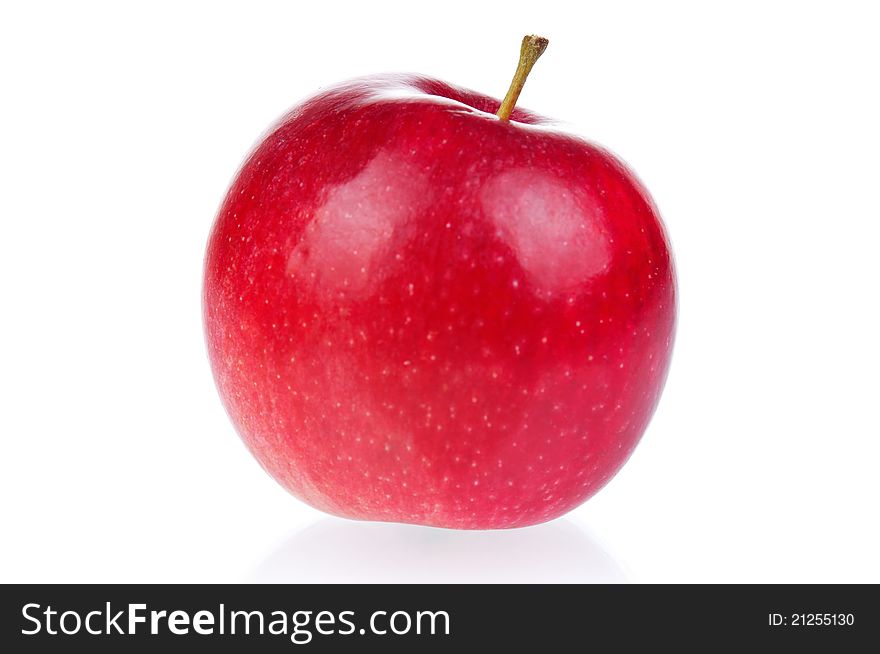 Fresh ripe red apple on white background. Fresh ripe red apple on white background