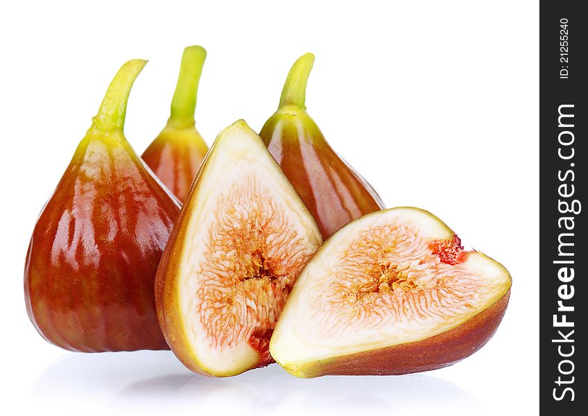 Fresh ripe figs isolated on a white background. Fresh ripe figs isolated on a white background