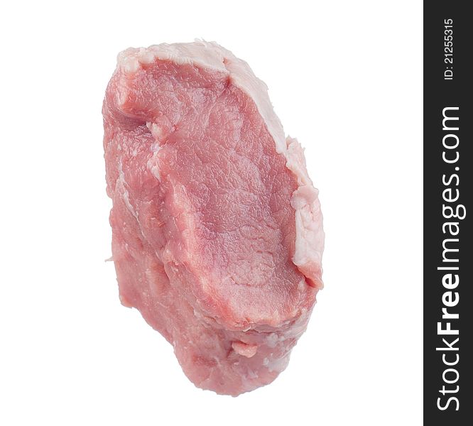 Fresh raw juicy meat on a white background. Fresh raw juicy meat on a white background