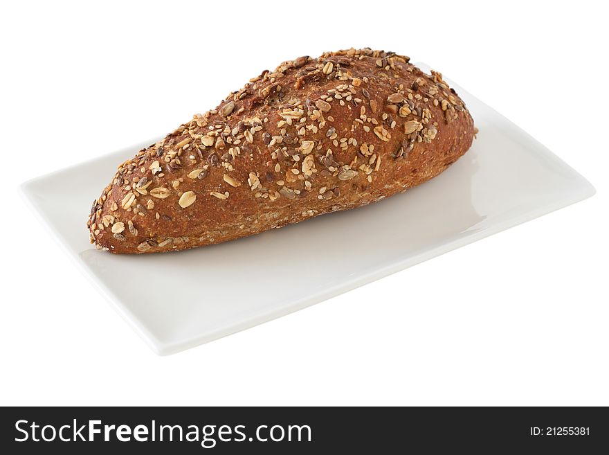 Bread with cereals on a plate