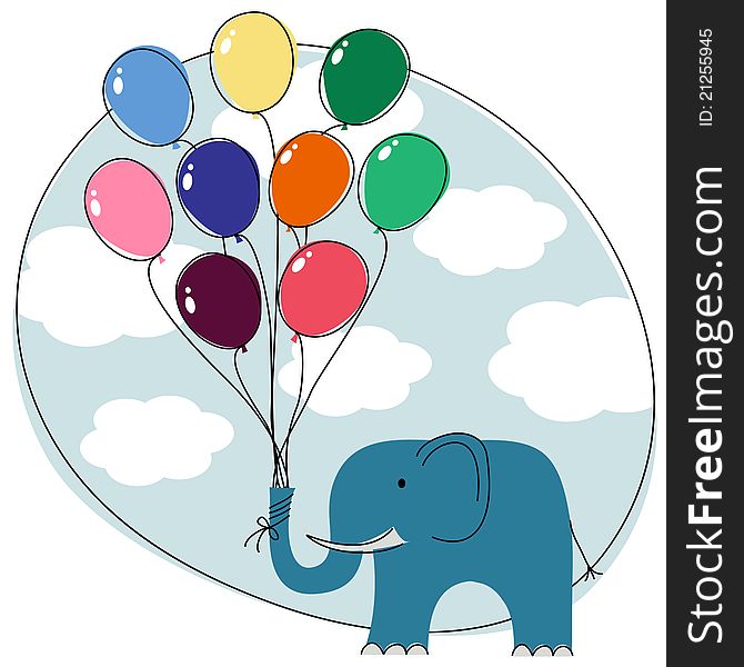 Elephant with balloons