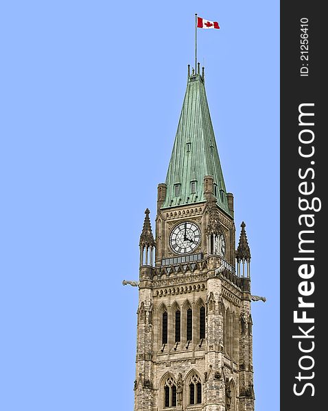 The Canadian Parliament Centre Block at four O'clock. The Canadian Parliament Centre Block at four O'clock.
