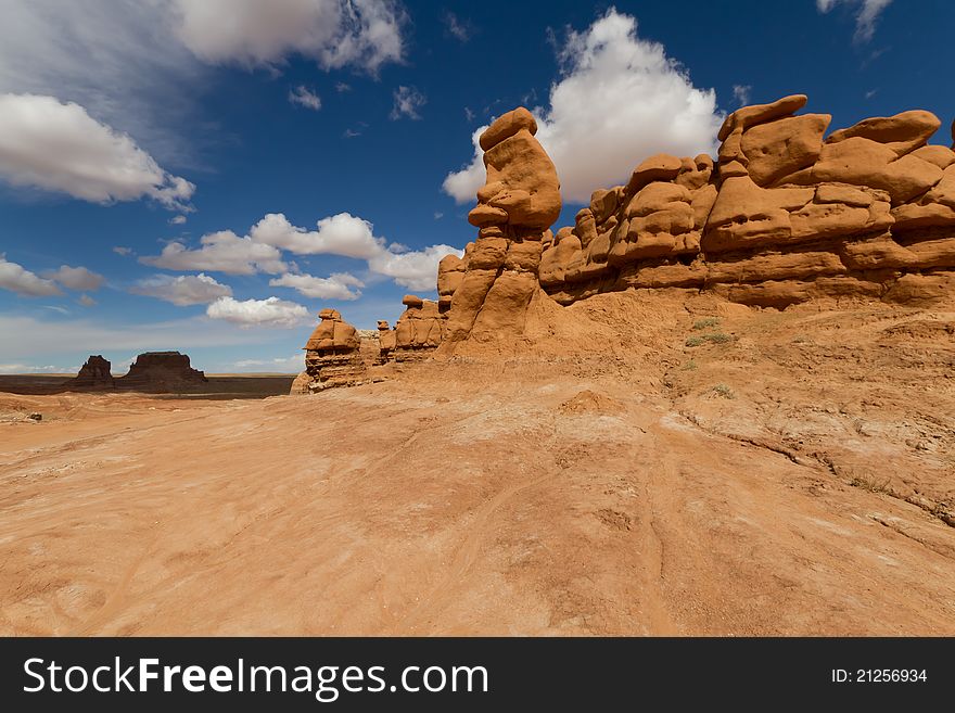 Scenic landscape view of Goblin Valley state park in Utah. Scenic landscape view of Goblin Valley state park in Utah