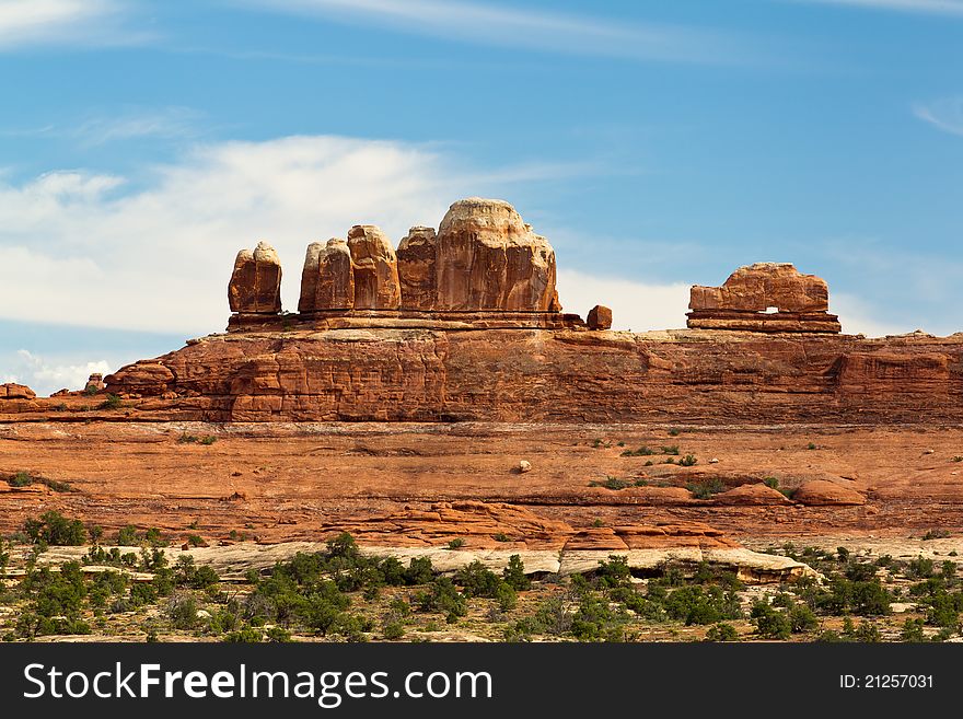 A shoe like rock in late afternoon in canyonlands arizona. A shoe like rock in late afternoon in canyonlands arizona