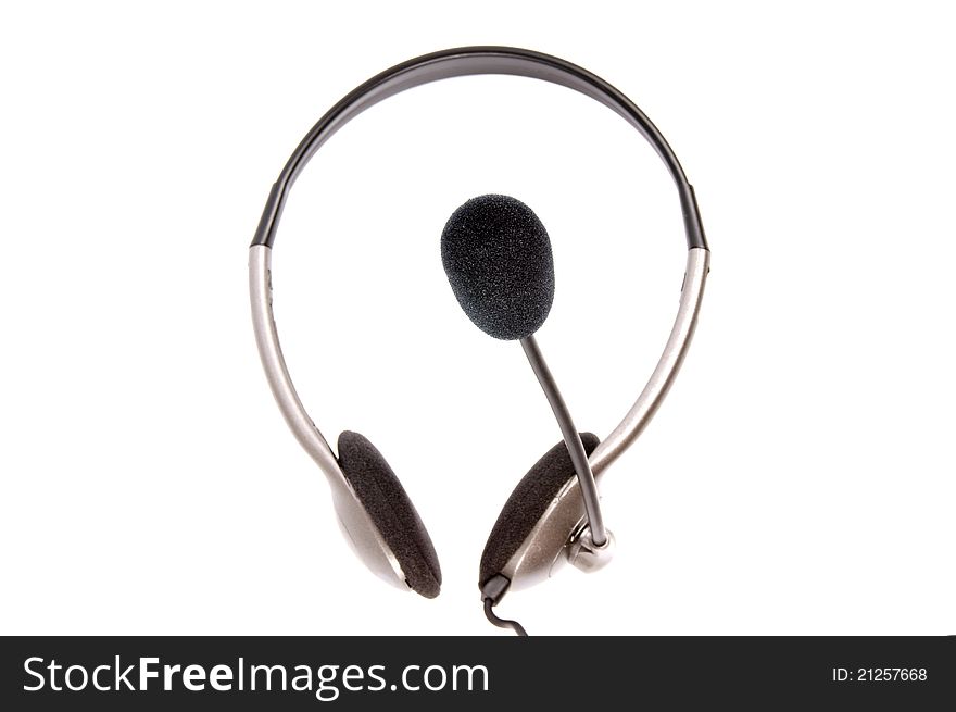 Headset of a white background