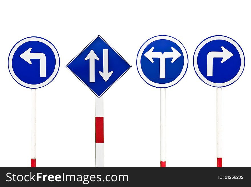 Traffic road sign isolate on white background. Traffic road sign isolate on white background