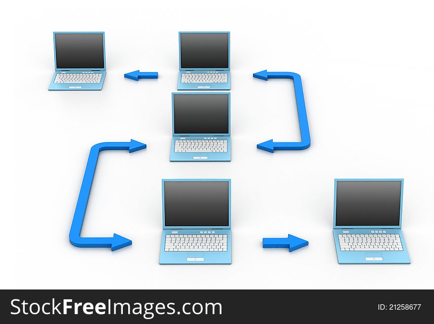 3d illustration of Computer network