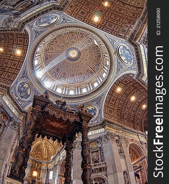 Architecture of ancient catholic Cathedral in Vatican. Italy. Architecture of ancient catholic Cathedral in Vatican. Italy