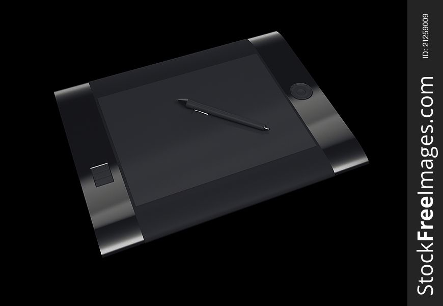 Tablet. Computer generated in Cinema 4D