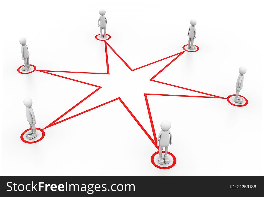 3d illustration of Business network