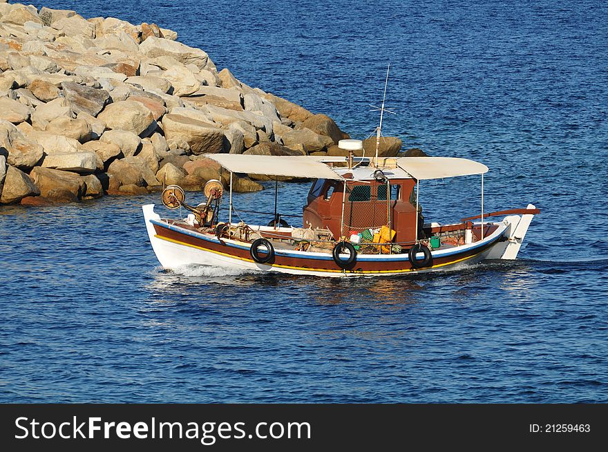 Fishing boat on the sea,seafood