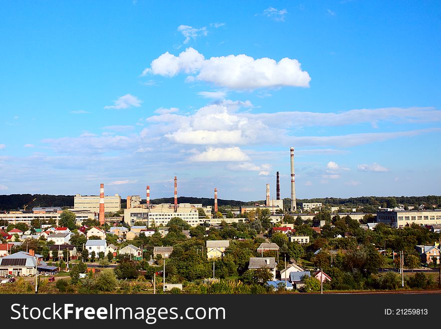 Poor industrial district of the city in Ukraine. Poor industrial district of the city in Ukraine