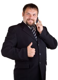 Businessman Talking On A Cell Phone Stock Photography