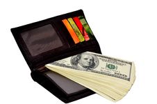 Wallet With Money And Credit Cards Royalty Free Stock Images