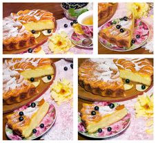 Cheese Cake With Apricots And Blackberry. Set Stock Photos Cheese Cake With Apricots And Blackberry. Set Stock Photos