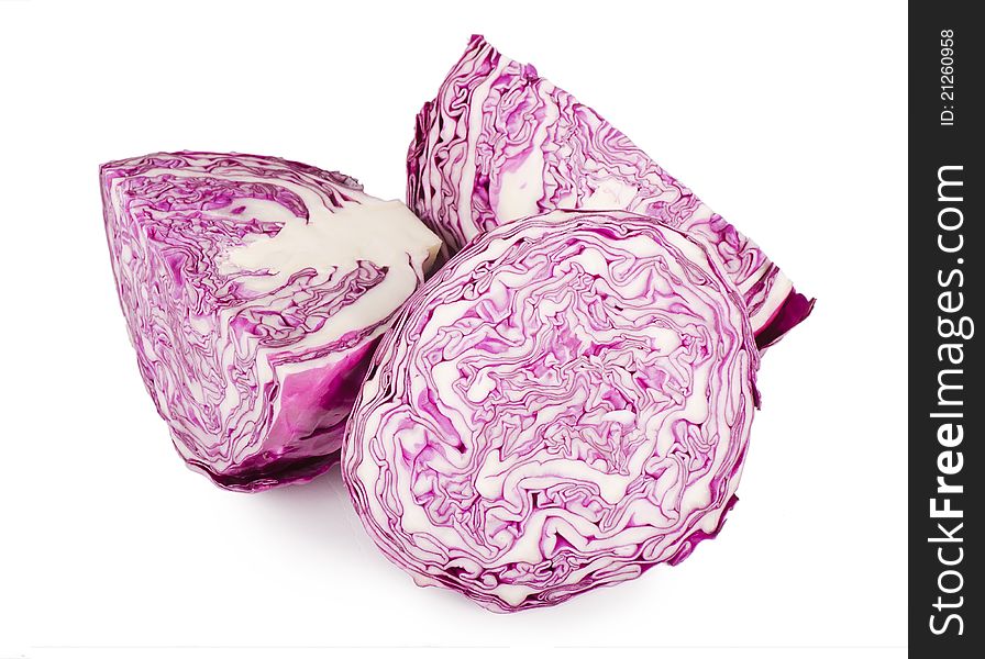 The red cabbage on white background