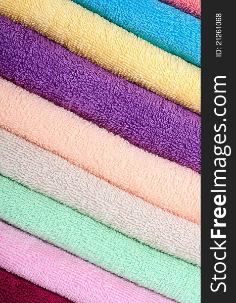 The combined colour towels as a background