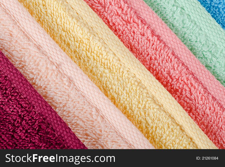 The combined color towels as a background. The combined color towels as a background