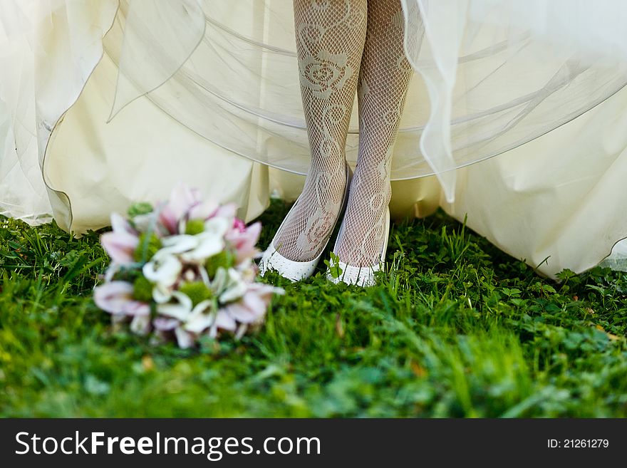 Close up of wedding bouquet