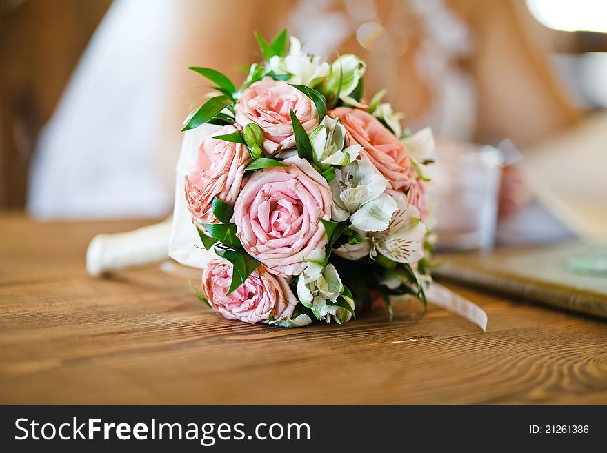 Close up of wedding bouquet