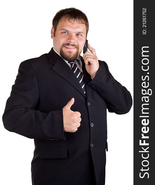 Businessman talking on a cell phone