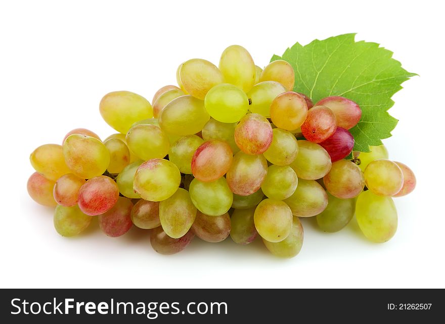 Fresh grapes with leafs close up