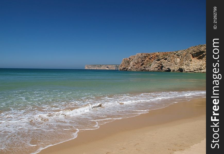 The coast around Sagres; Portuga. The coast around Sagres; Portuga